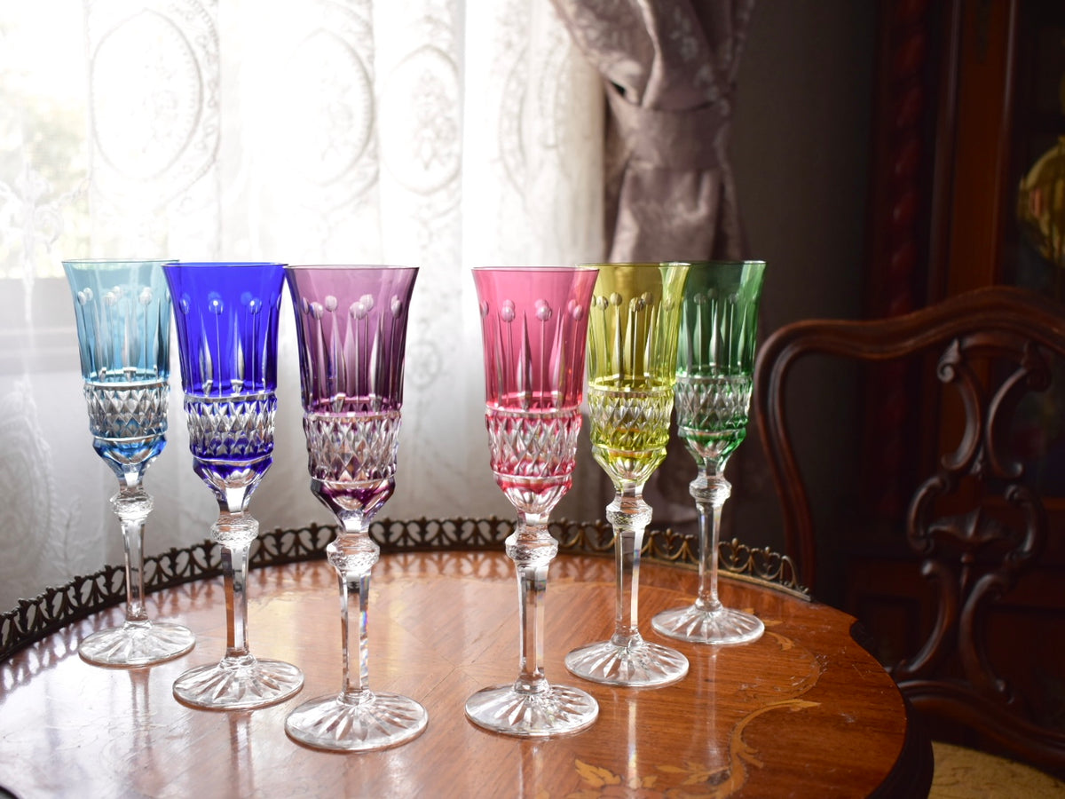 シャンパンフルート 6色セット – Antique Serendipity シャンパンフルート 6色セット – Antique Serendipity