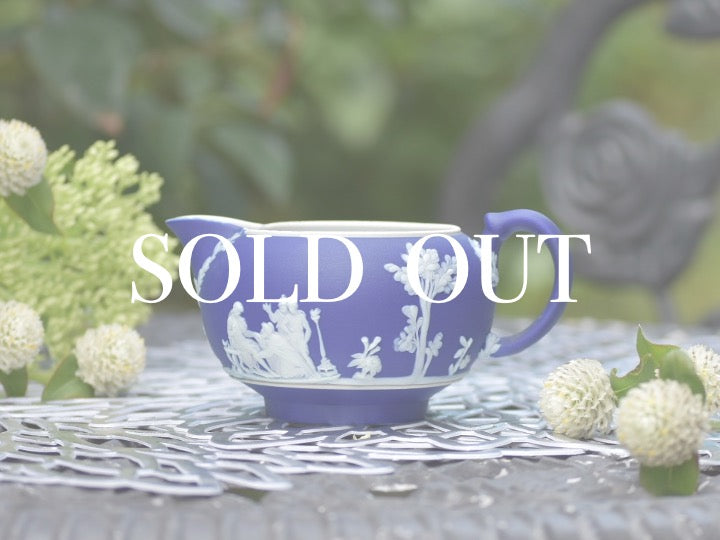 1900年頃のアンティーク 英国ウェッジウッド　ディップドジャスパー 2点 アンティークウエッジウッド【WEDGWOOD- Jasper ware】クリーマー