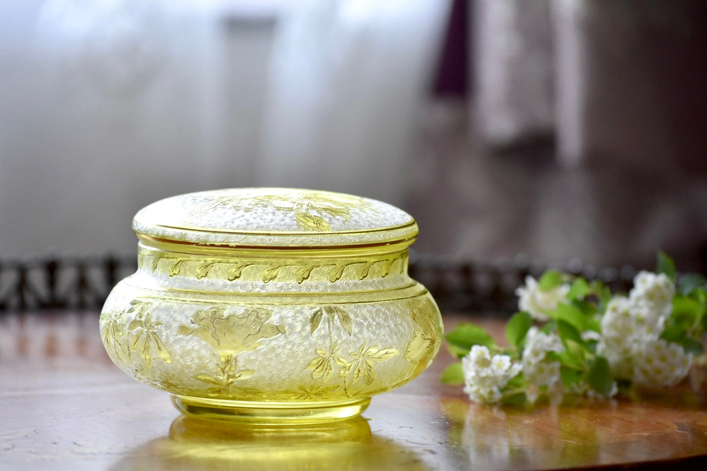優しいお花★オールドサンルイSt Louisボンボニエール♡ジャポニズム♡菓子器 38A9F69F-9FA9-4695-9313-