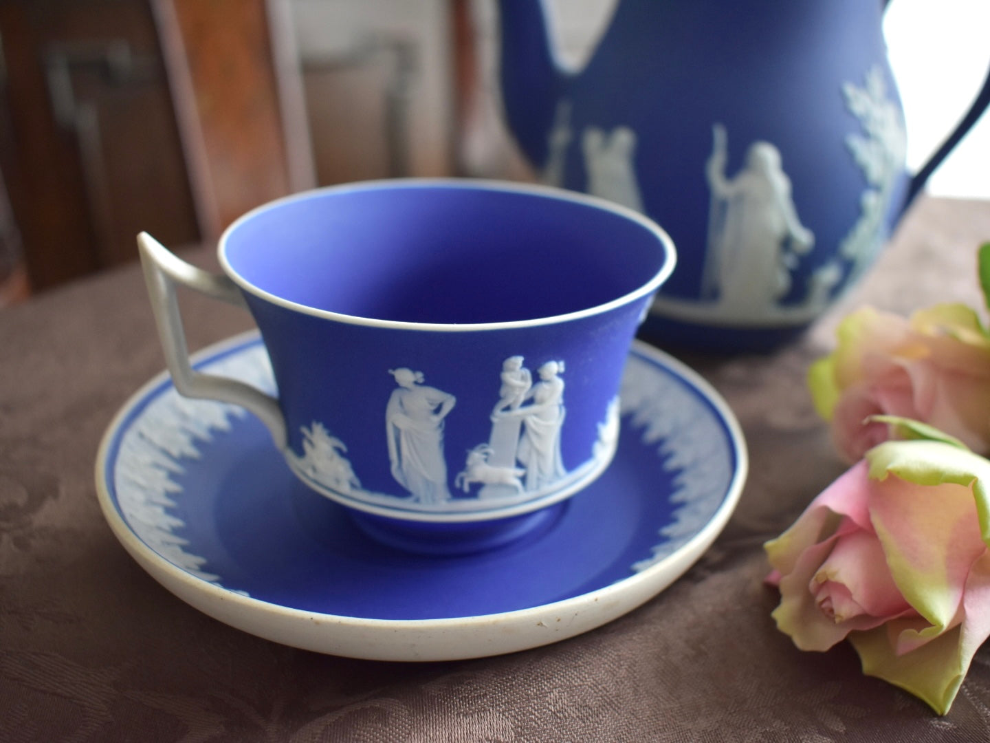 アンティークウエッジウッド【WEDGWOOD- Jasper ware】Cup & Saucer – Antique Serendipity